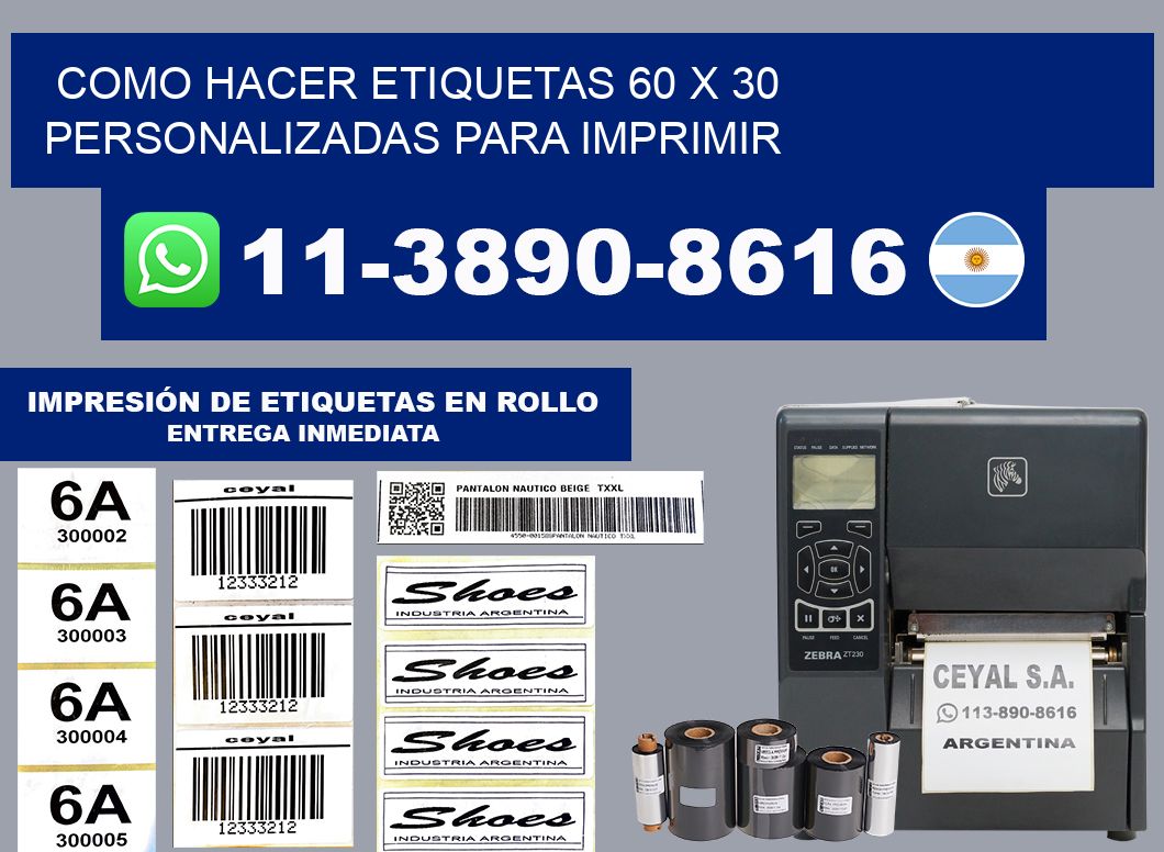 como hacer etiquetas 60 x 30 personalizadas para imprimir