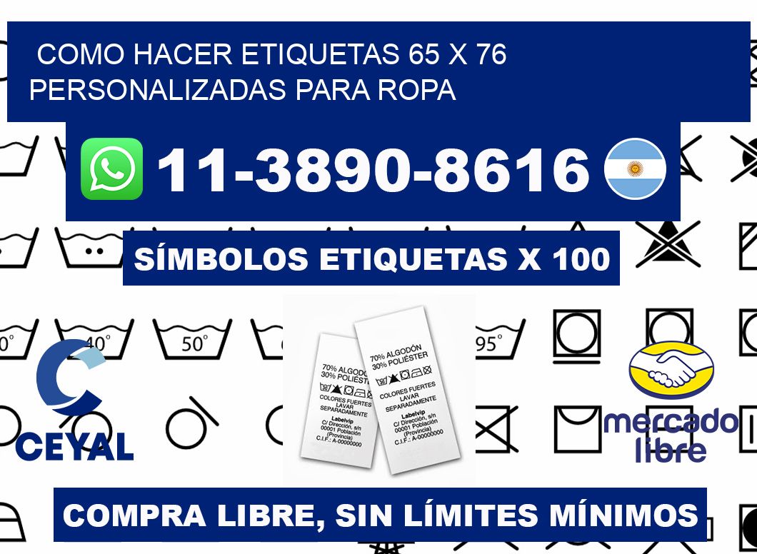 como hacer etiquetas 65 x 76 personalizadas para ropa