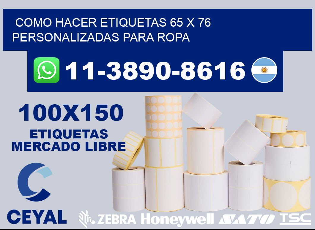 como hacer etiquetas 65 x 76 personalizadas para ropa