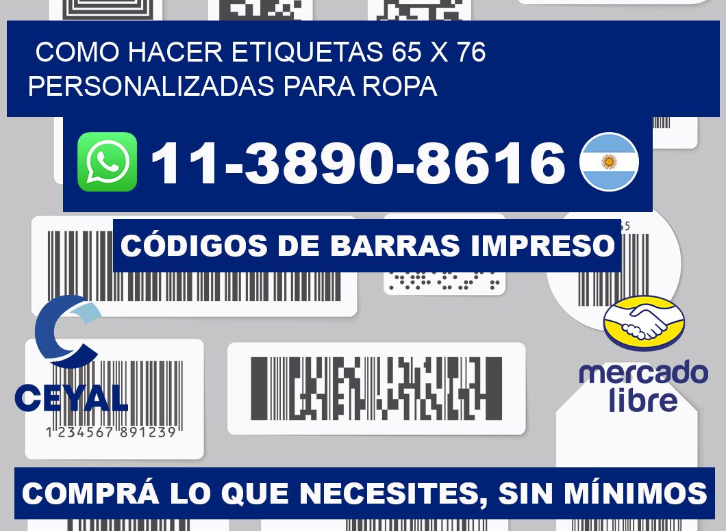 como hacer etiquetas 65 x 76 personalizadas para ropa