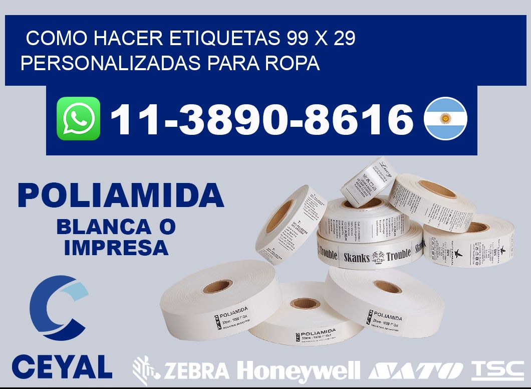 como hacer etiquetas 99 x 29 personalizadas para ropa
