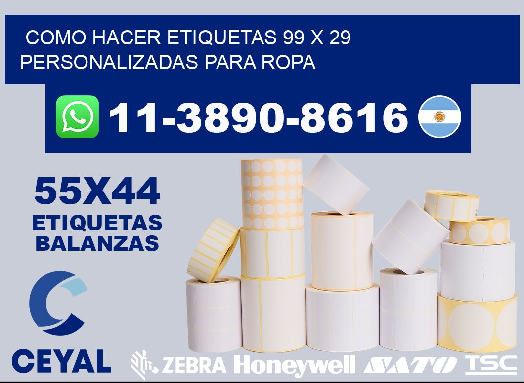 como hacer etiquetas 99 x 29 personalizadas para ropa