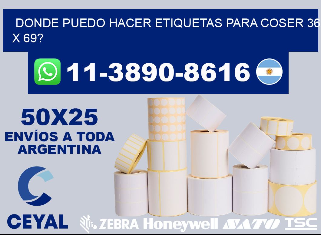 donde puedo hacer etiquetas para coser 36 x 69?