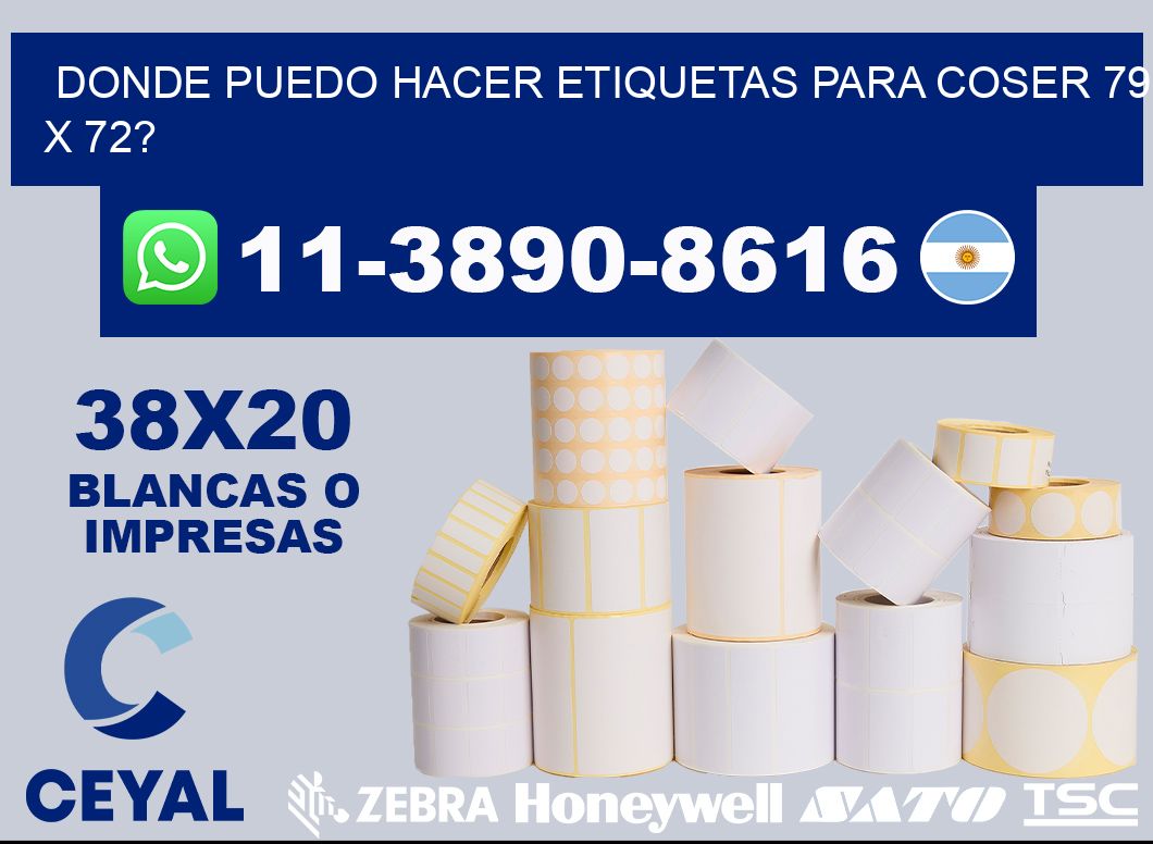 donde puedo hacer etiquetas para coser 79 x 72?