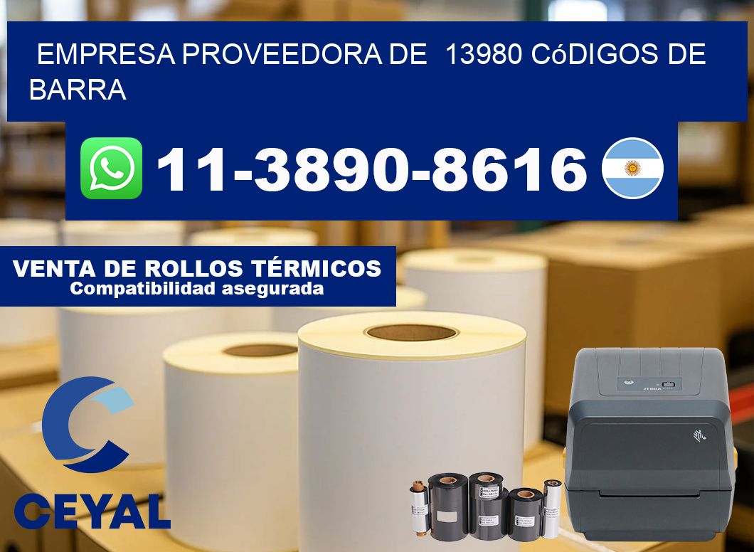 empresa proveedora de  13980 códigos de barra