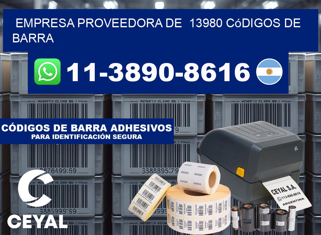 empresa proveedora de  13980 códigos de barra