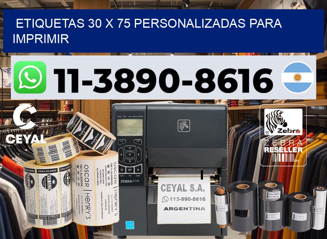 etiquetas 30 x 75 personalizadas para imprimir