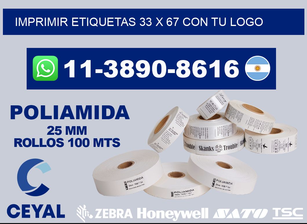 imprimir etiquetas 33 x 67 con tu logo
