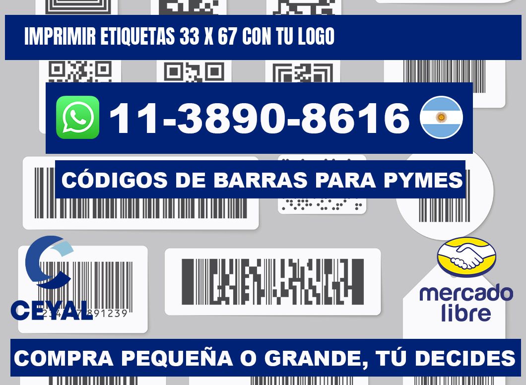 imprimir etiquetas 33 x 67 con tu logo
