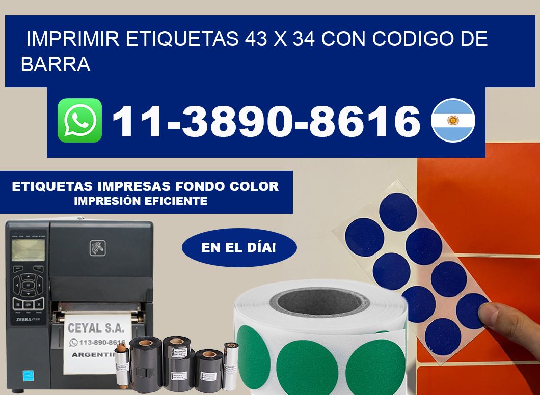 imprimir etiquetas 43 x 34 con codigo de barra