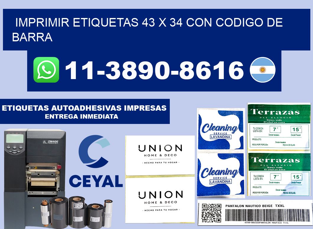 imprimir etiquetas 43 x 34 con codigo de barra