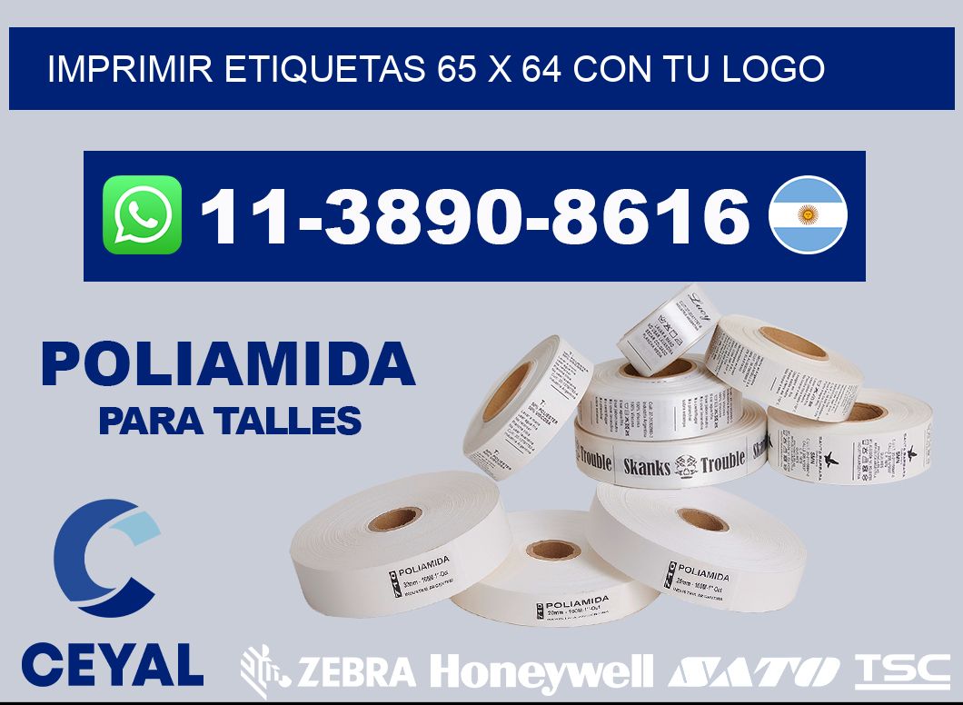 imprimir etiquetas 65 x 64 con tu logo