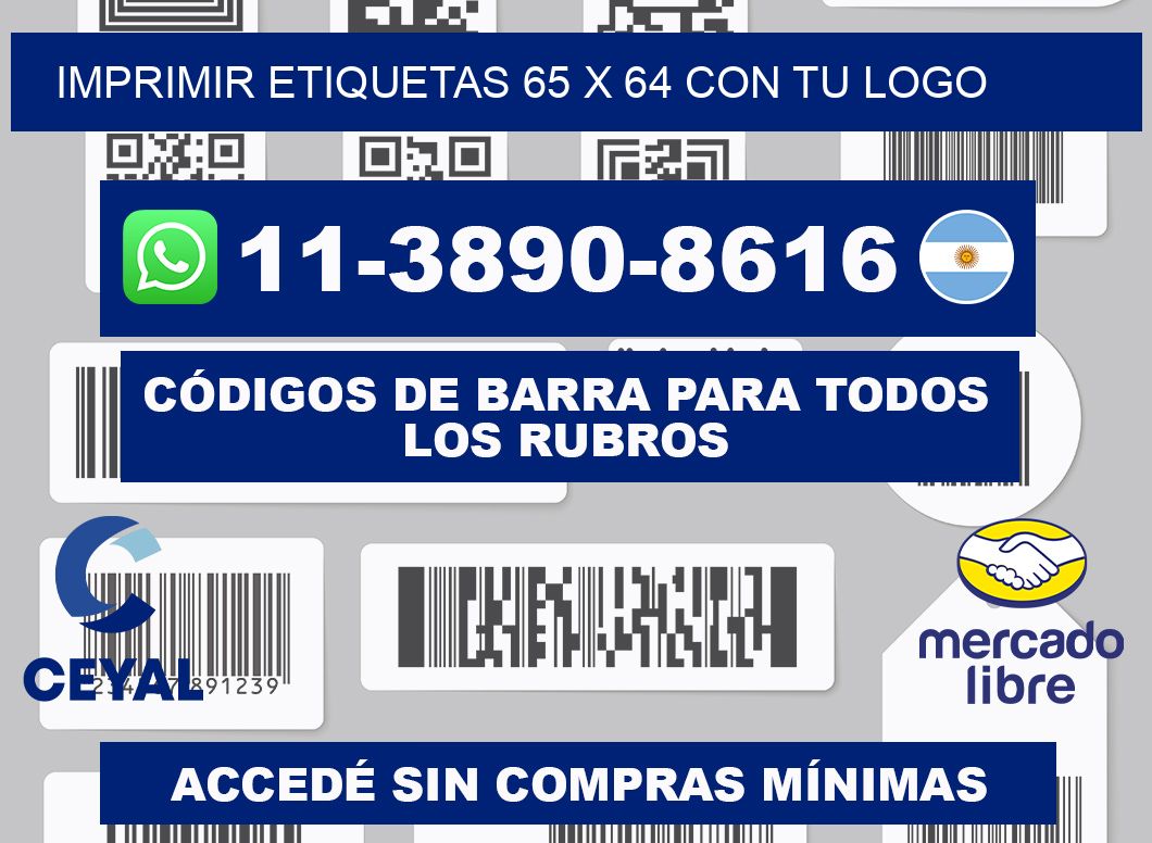 imprimir etiquetas 65 x 64 con tu logo