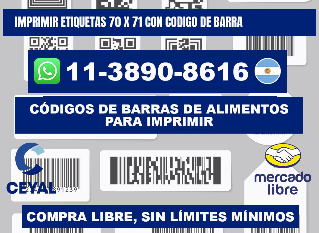 imprimir etiquetas 70 x 71 con codigo de barra