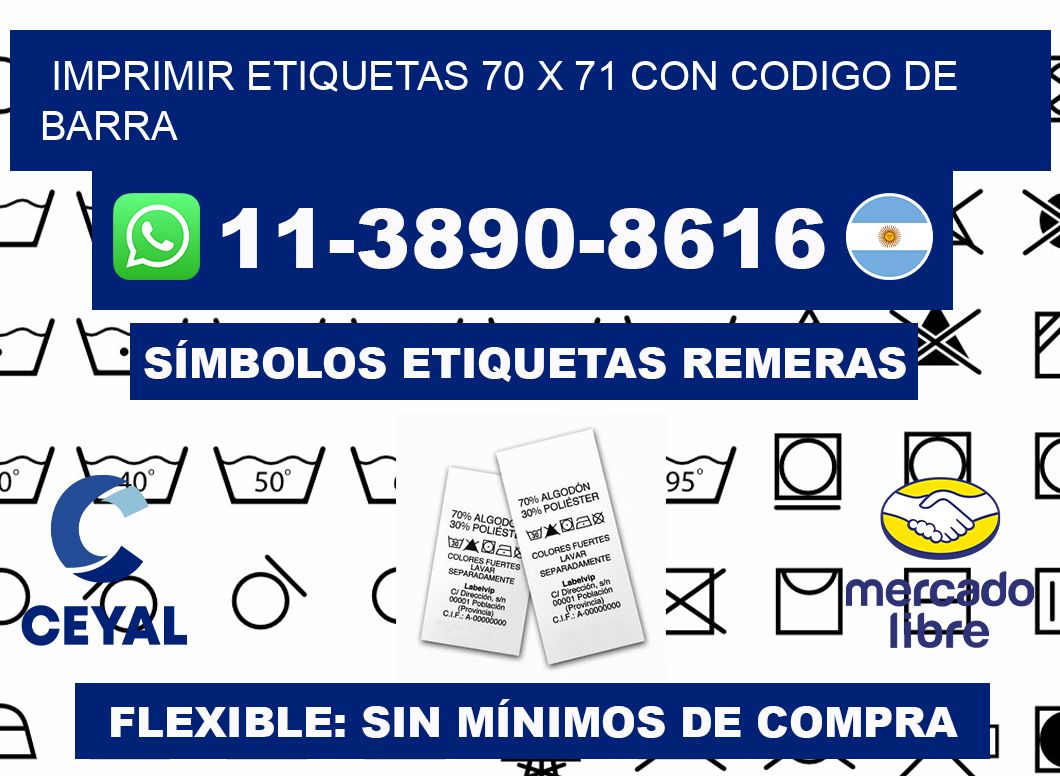 imprimir etiquetas 70 x 71 con codigo de barra