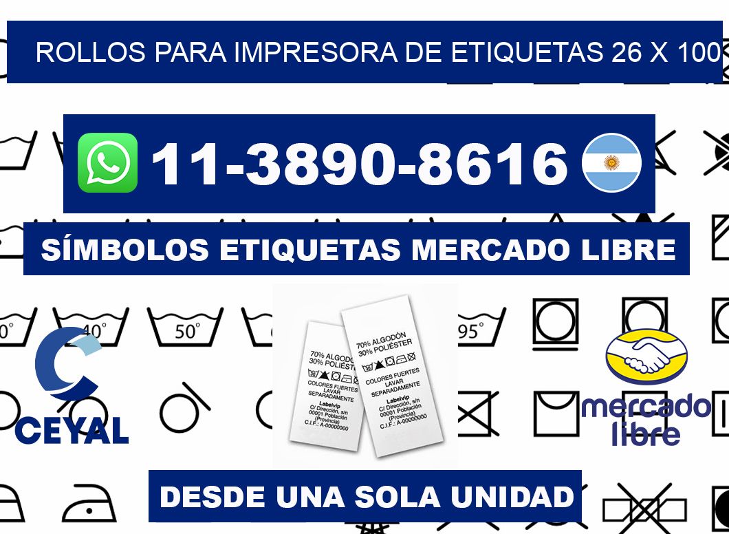 rollos para impresora de etiquetas 26 x 100