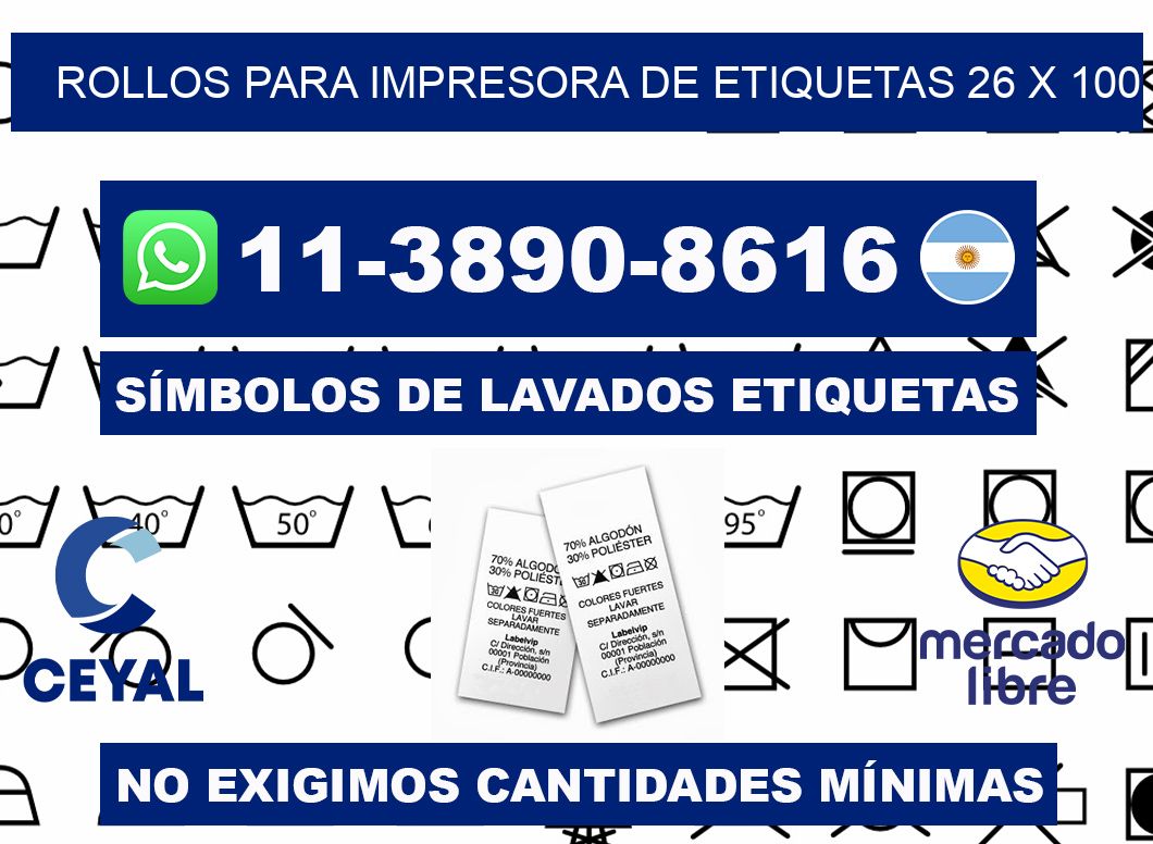 rollos para impresora de etiquetas 26 x 100