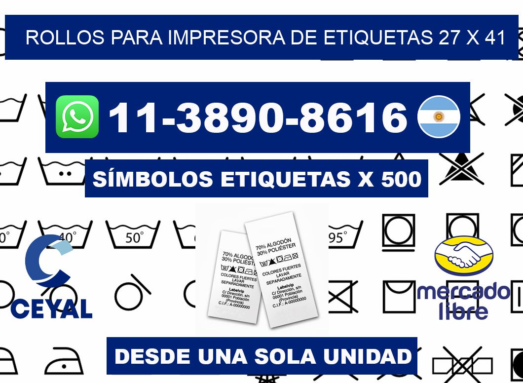rollos para impresora de etiquetas 27 x 41