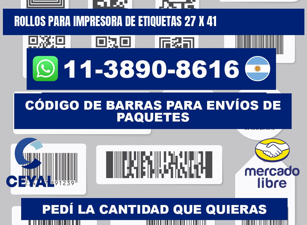 rollos para impresora de etiquetas 27 x 41