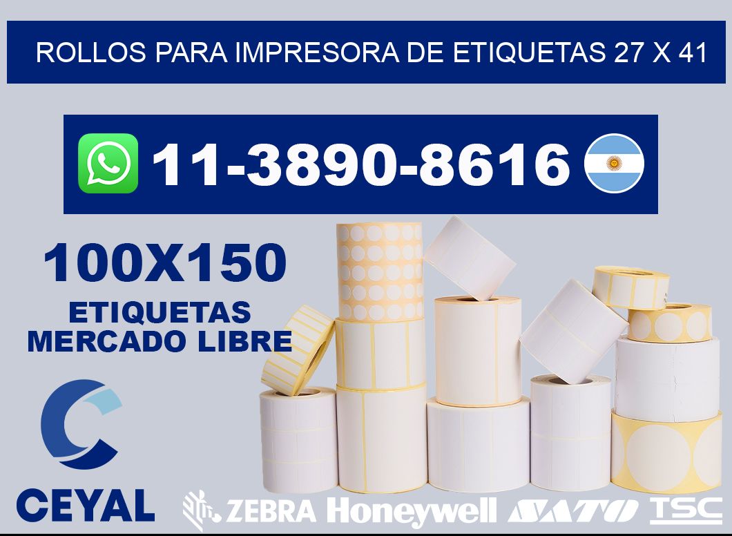 rollos para impresora de etiquetas 27 x 41