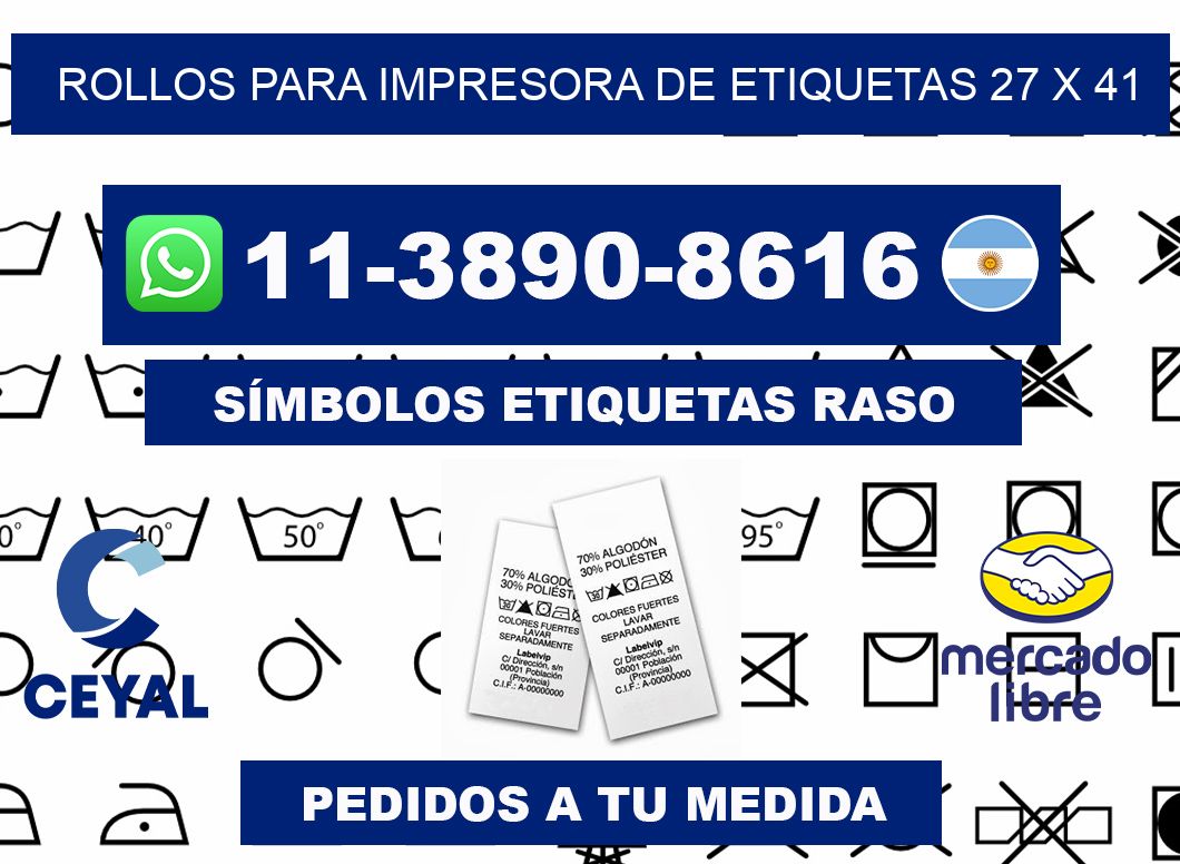 rollos para impresora de etiquetas 27 x 41