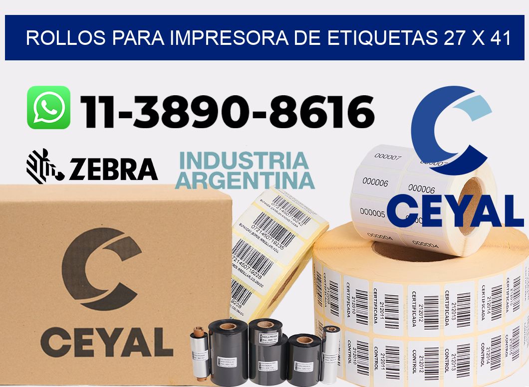rollos para impresora de etiquetas 27 x 41