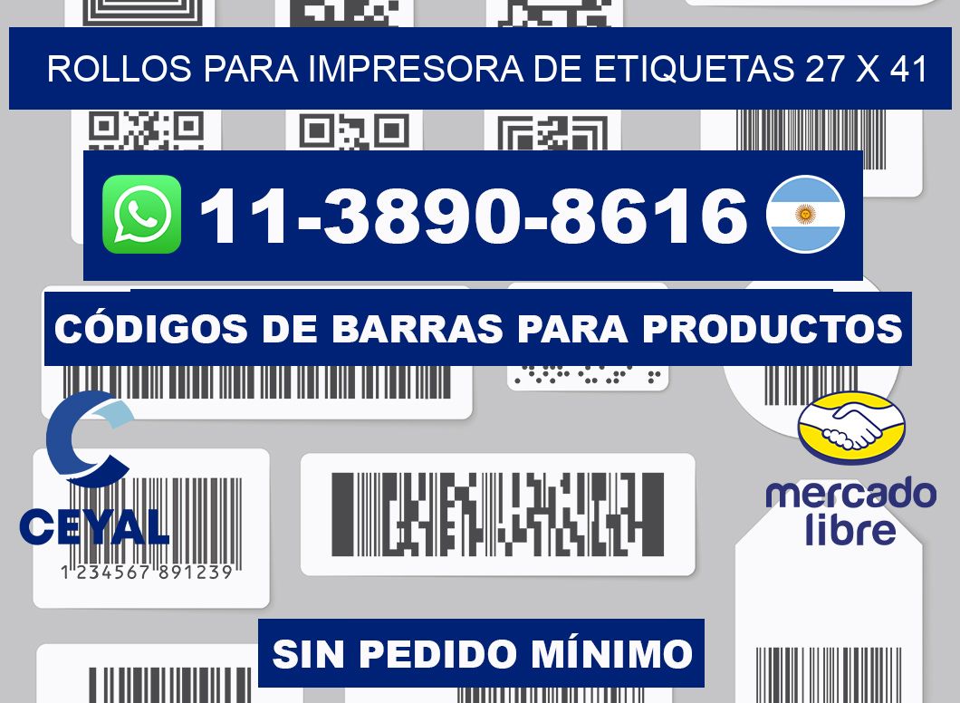 rollos para impresora de etiquetas 27 x 41