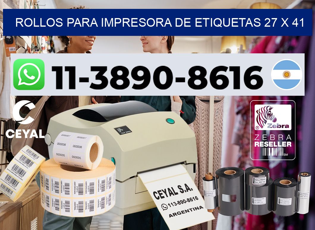rollos para impresora de etiquetas 27 x 41