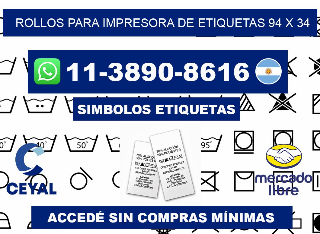 rollos para impresora de etiquetas 94 x 34
