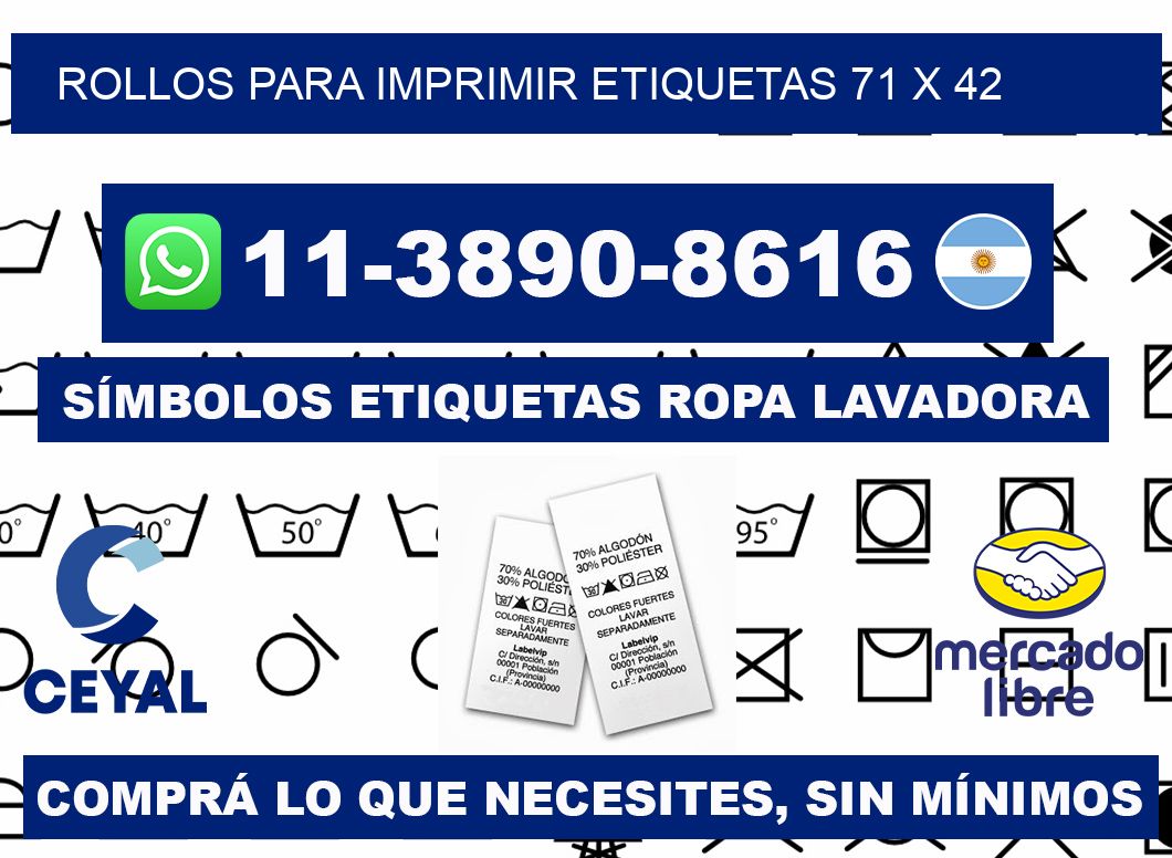 rollos para imprimir etiquetas 71 x 42