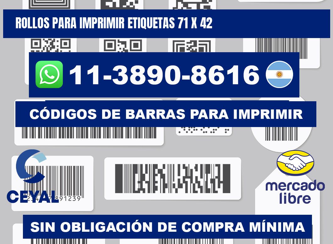 rollos para imprimir etiquetas 71 x 42