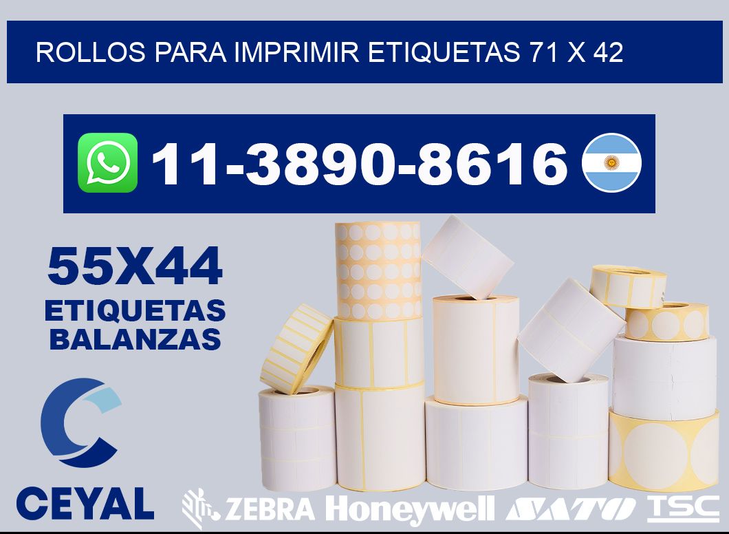 rollos para imprimir etiquetas 71 x 42