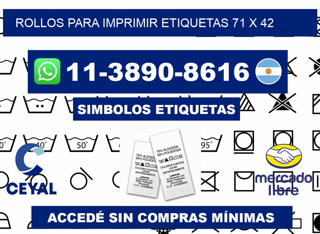 rollos para imprimir etiquetas 71 x 42