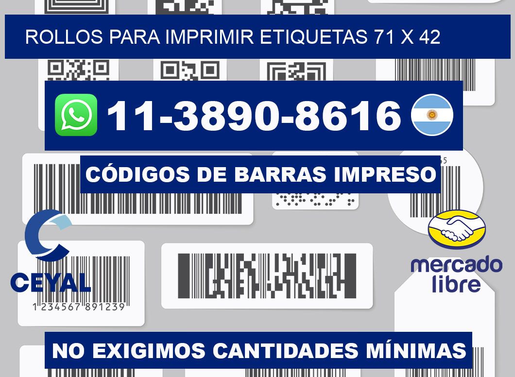rollos para imprimir etiquetas 71 x 42