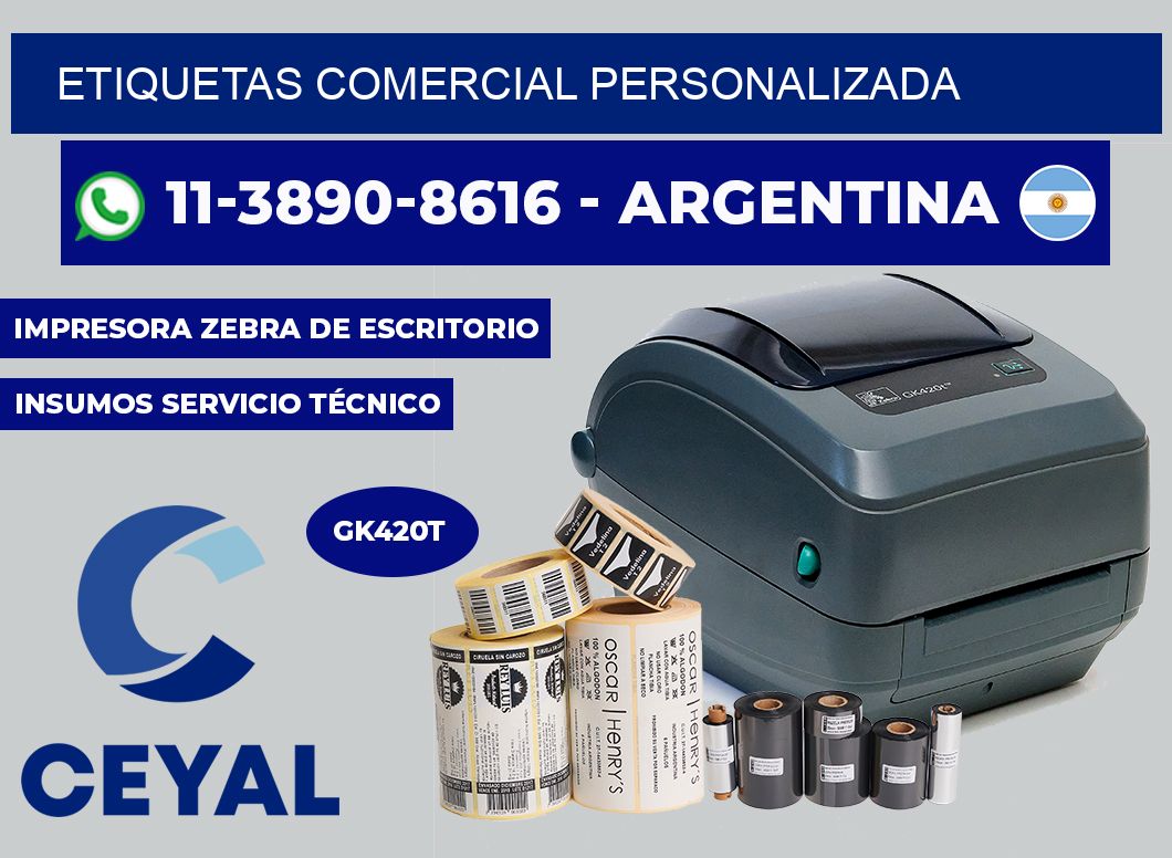 ETIQUETAS comercial personalizada
