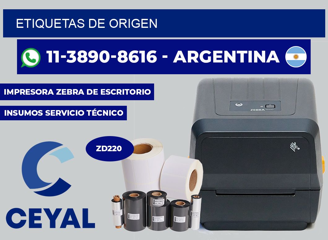 ETIQUETAS de origen