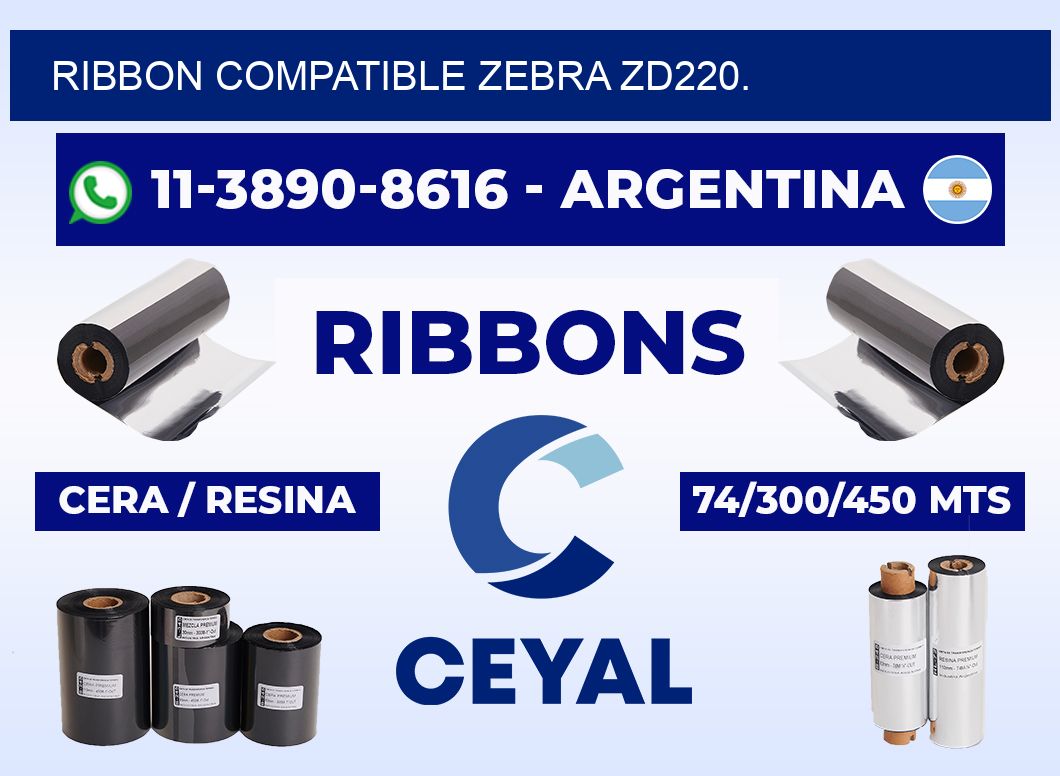 RIBBON COMPATIBLE ZEBRA ZD220.