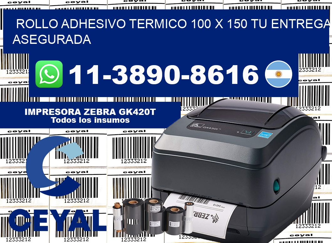 ROLLO ADHESIVO TERMICO 100 X 150 Tu entrega asegurada