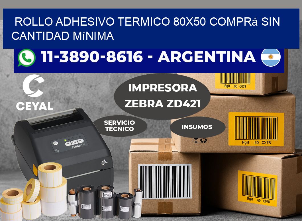 ROLLO ADHESIVO TERMICO 80×50 Comprá sin cantidad mínima