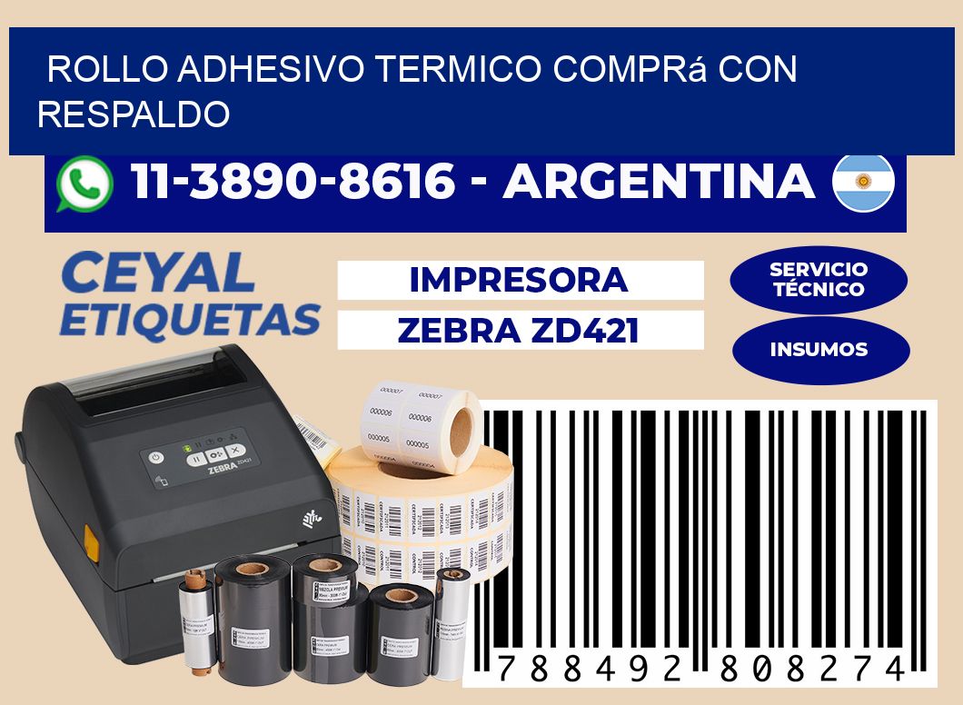 ROLLO ADHESIVO TERMICO Comprá con respaldo