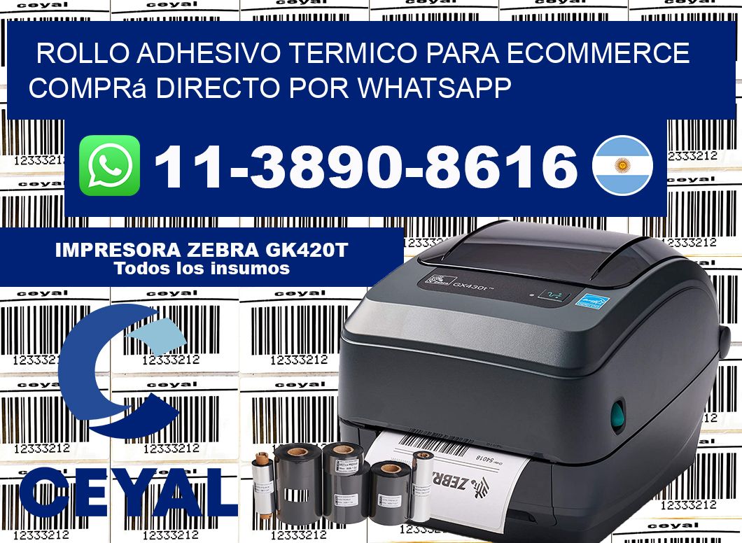 ROLLO ADHESIVO TERMICO PARA ECOMMERCE Comprá directo por WhatsApp