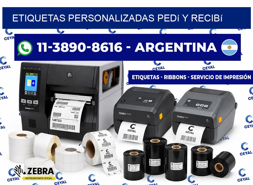 etiquetas personalizadas Pedí y recibí