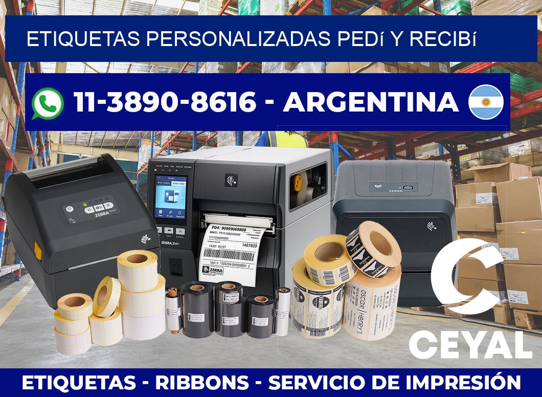 etiquetas personalizadas Pedí y recibí