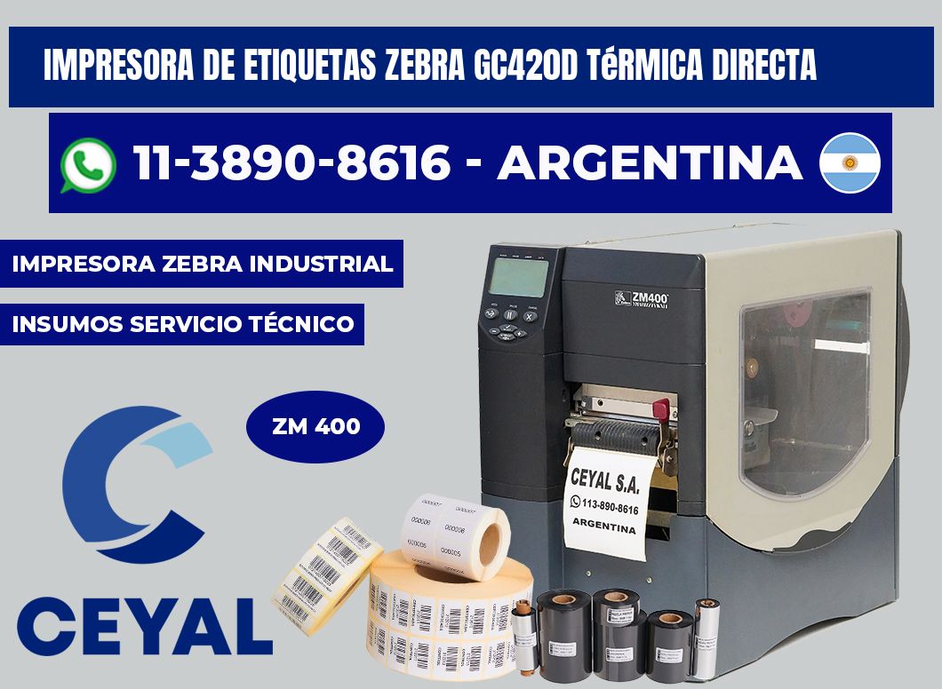 impresora de etiquetas zebra GC420D térmica directa