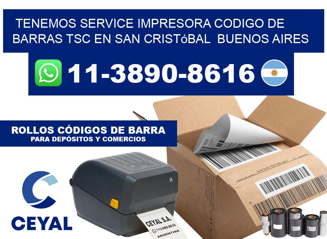 tenemos service impresora codigo de barras TSC en San Cristóbal  Buenos Aires