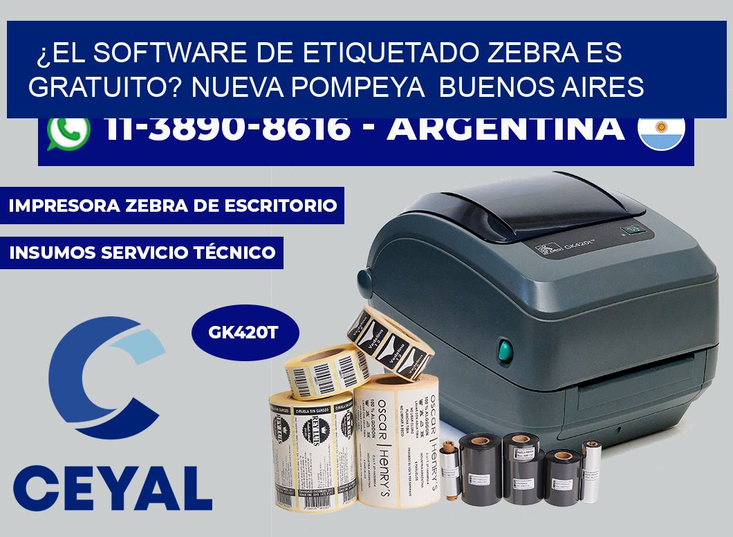 ¿El software de etiquetado Zebra es gratuito? Nueva Pompeya Buenos Aires