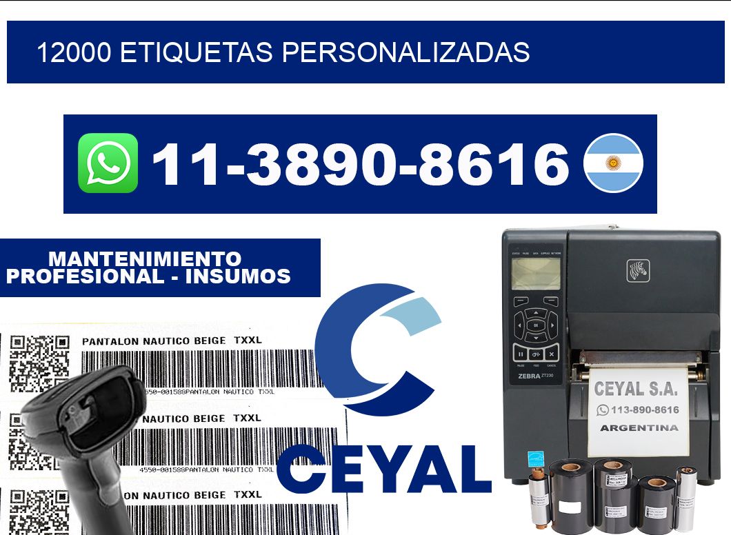 12000 ETIQUETAS PERSONALIZADAS