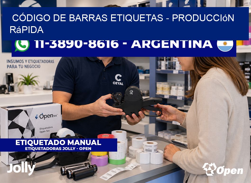 CÓDIGO DE BARRAS ETIQUETAS - Producción rápida