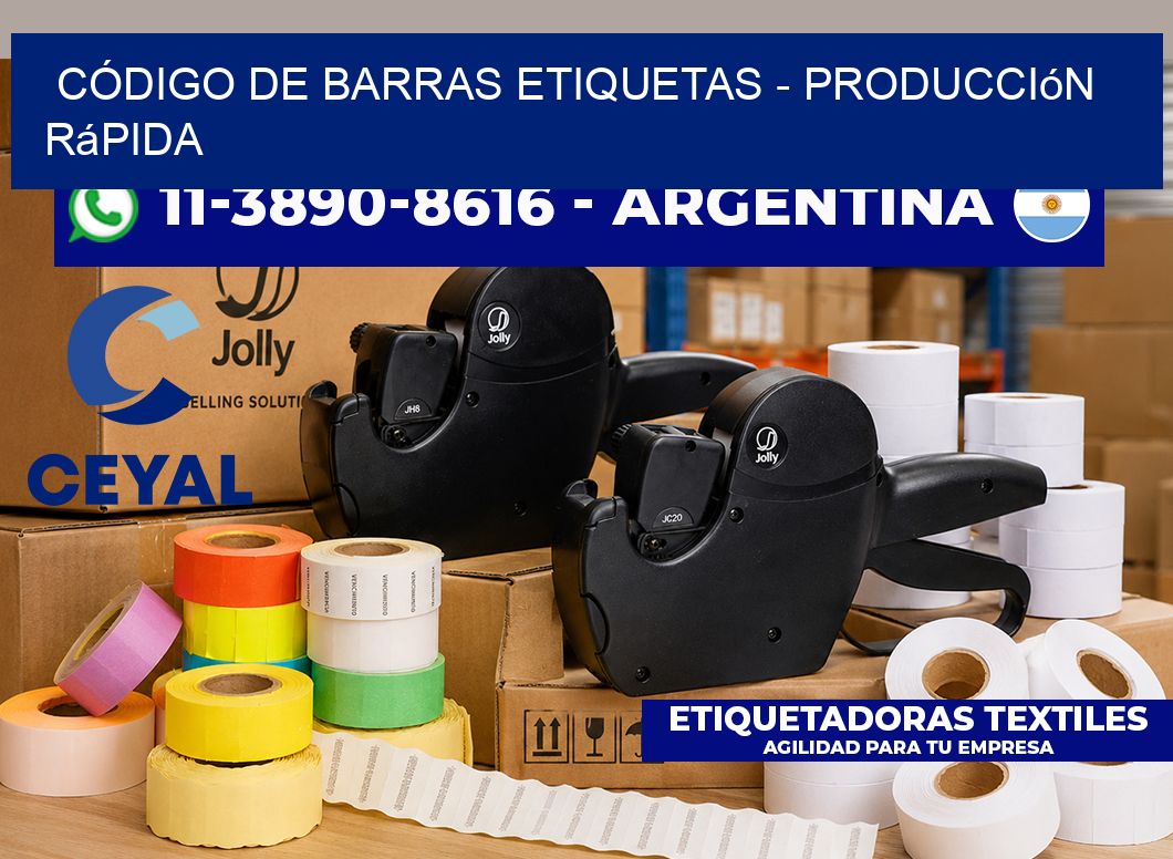 CÓDIGO DE BARRAS ETIQUETAS - Producción rápida