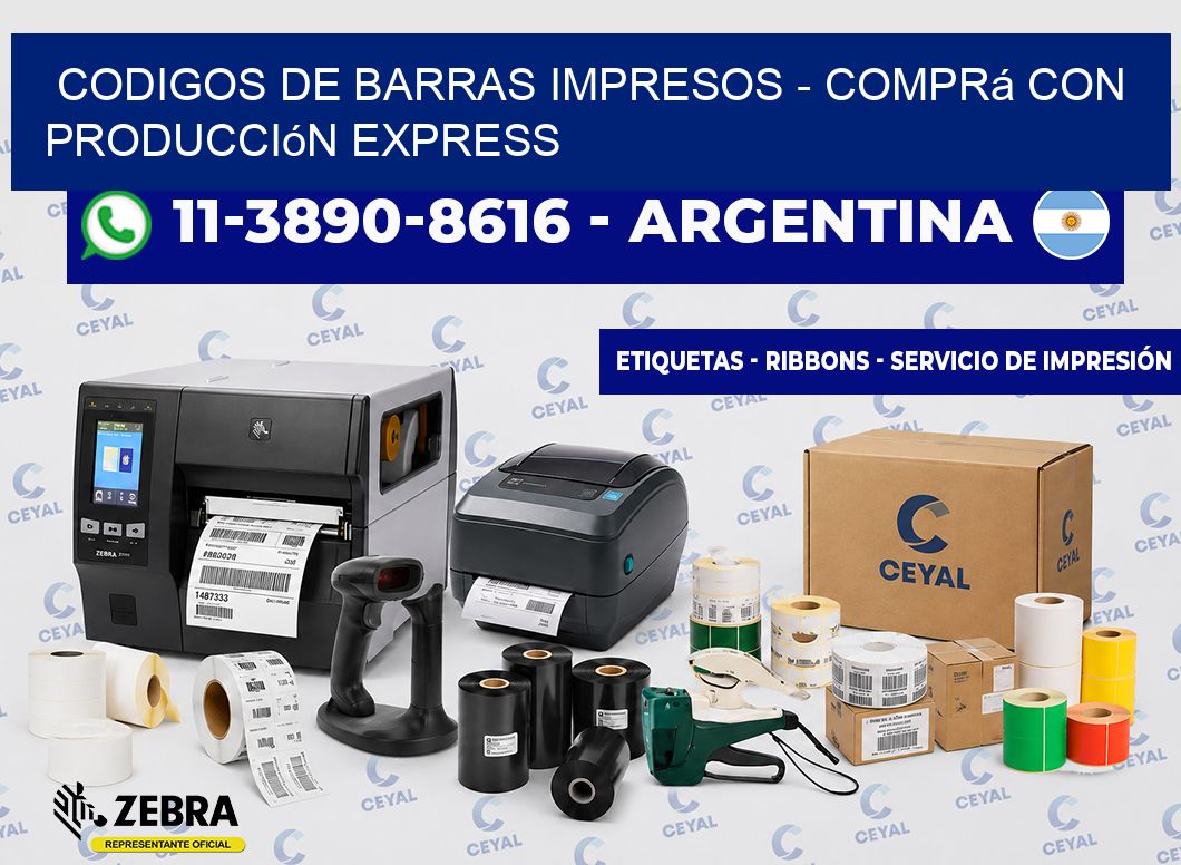 CODIGOS DE BARRAS IMPRESOS - Comprá con producción express